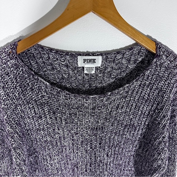 PINK Victoria Secret Boatneck Sweater Purple White XSmall - Picture 3 of 9